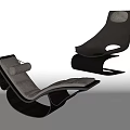 Modern Lounge Chair With Black Frame Light Gray Cushion And Ergonomic Design