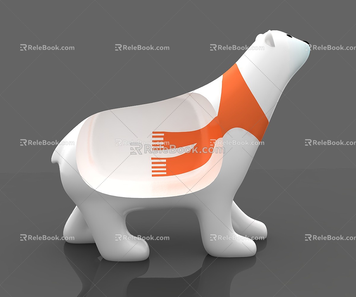 Modern Children's Chair Polar Bear Seat 3d model