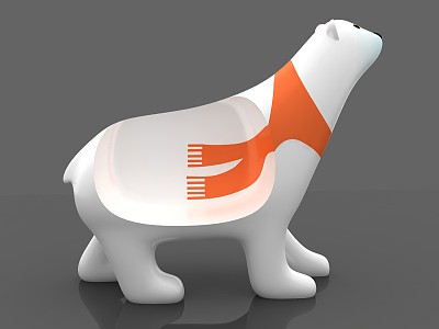 Modern Children's Chair Polar Bear Seat model