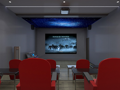 modern video room 3d model