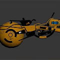 Futuristic Yellow Motorcycle With Black Accents And Modern Sleek Design