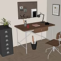 Modern Desk and Chair Combination Desk Lamp 3d model