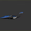 Modern Blue And Black Passenger Aircraft With Sleek Design And Reflective Surface