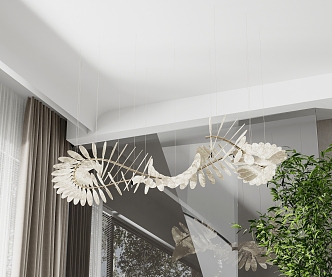 Modern special-shaped chandelier 3d model