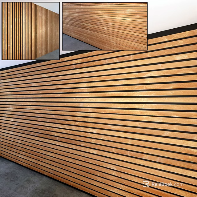 Elegant Modern Wooden Wall Decor With Horizontal Striped Panels Design 3d model 