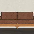 Middle-style double sofa 3d model