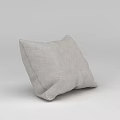Light Gray Linen Throw Pillow with Simple Design for Home Decoration 3d model