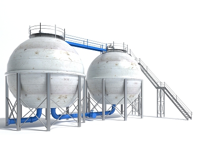 Industrial equipment sealed tank fermentation tank industrial facilities water tower 3d model