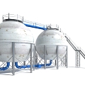 Industrial equipment sealed tank fermentation tank industrial facilities water tower 3d model