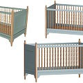 Crib Frame Bed Wooden Children's Bed Modern Children's Bed Wooden Bed 3d model