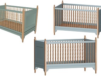 Crib Frame Bed Wooden Children's Bed Modern Children's Bed Wooden Bed 3d model