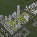 Modern Industrial Factory Complex With Multiple Buildings Green Space And Road Network 3d model