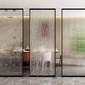 Modern Glass Partition Screen Partition Frosted Glass Partition Changhong Glass Partition 3d model