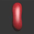 Human Ear Organ Anatomical Model With Red Textured Surface And Detailed Structure