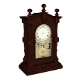 Vintage Wooden Mantel Clock with Carved Details White Dial Black Hands and Pendulum