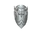 Medieval Fantasy Silver Shield With Ornate Metal Design And Intricate Carvings