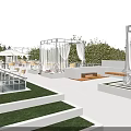 Modern Rooftop Garden Design With Glass Canopies Green Lawn And Outdoor Seating