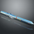 Shiny Silver Missile Weapon with Red Stripe PRARAMS Label and Streamlined Metallic Surface Design