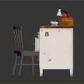 Kids Study Desk With Wooden Top Chair Stickers Table Lamp And Stationery