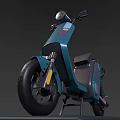 Light Blue Electric Motorcycle with Pro Logo Modern Design and Storage Compartment