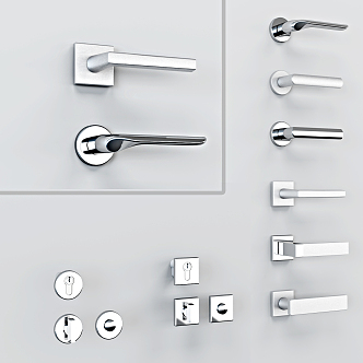 Modern door handle 3d model