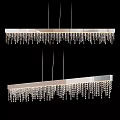 Elegant Modern Crystal Chandelier with Rectangular Frame and Hanging Crystal Beads 3d model
