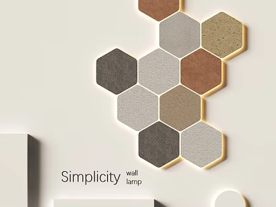 Simplicity Abstract Wall Lamp With Hexagonal Multicolor Panels And Warm Light For Modern Interior 3d model