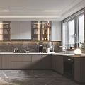 Modern Kitchen Interior Design With Marble Island Countertop Cabinets Lighting Appliances And Natural Light