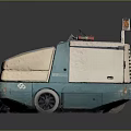 White And Blue Street Cleaning Sweeper Truck With Warning Light Brush And 66 Logo