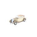 Classic Vintage Car With Beige And Brown Exterior Retro Grille And Chrome Details