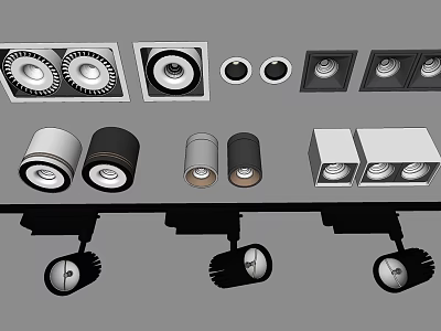 Various Modern Recessed Downlights And Ceiling Spotlights For Home Lighting Design Solutions 3d model