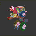 Orange And White Agricultural Machinery With Large Tires Mechanical Structure And Equipment
