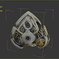 Futuristic Sci Fi Mechanical Device With Intricate Metallic Structure Circular Components And Gear Mechanisms