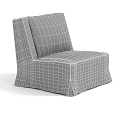 Simple Single Fabric Sofa 3d model