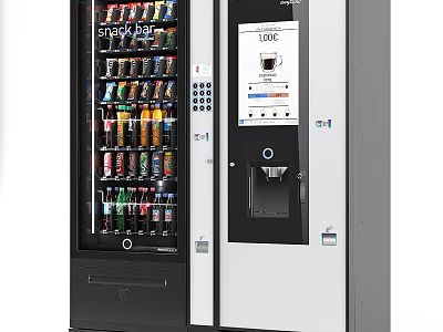 Commercial Refrigerator Freezer With Glass Door For Various Drinks And Coffee Storage 3d model