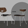 Modern Stylish Dining Chairs With Wooden Backrest Metal Legs And POLIFORM Design