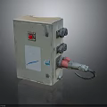 Industrial Electrical Control Box With Metal Enclosure Red Button And Cables