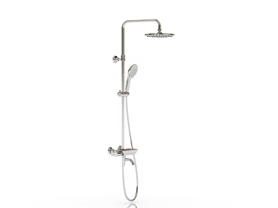 Contemporary Chrome Shower Head with Overhead Sprayer Handheld Wand and Controls 3d model