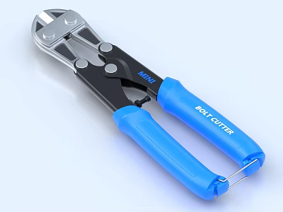 Durable Blue Handle Bolt Cutter Tool For Cutting Metal And Wires 3d model