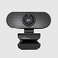 Black Business Webcam With HD Lens Adjustable Clip Stand And Blue Light
