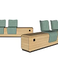 Modern Leisure Chairs With Wooden Frame And Light Green Cushions Design