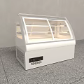 Refrigerated Display Case Shelving With Curved Glass Door And White Body Design
