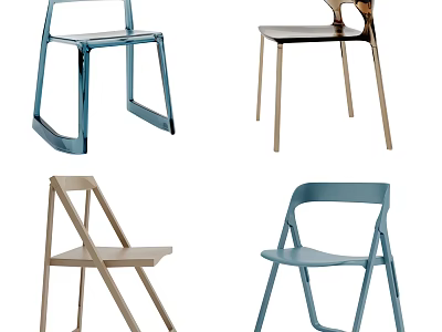 Modern Stylish Dining Chairs With Various Frame Designs And Color Options For Home Decor 3d model