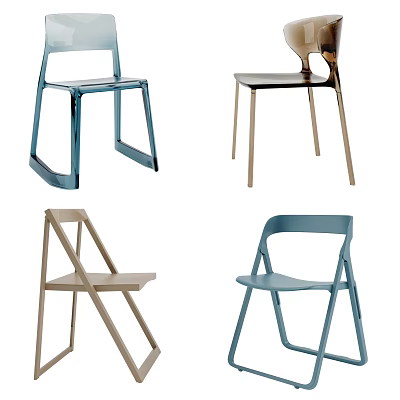 Modern Stylish Dining Chairs With Various Frame Designs And Color Options For Home Decor 3d model