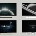 Wall Mounted TVs Showing Stunning Moon And Planet Images In Modern Interior