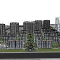 Scenic Urban Residential Community With High Rise Mid Rise Buildings Greenery And Mountain View