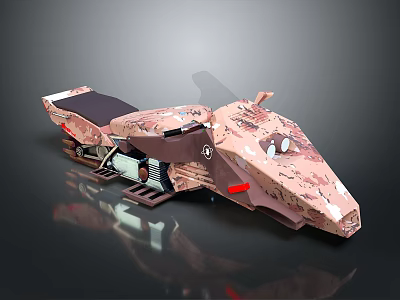 Futuristic Camouflage Motorcycle With Transparent Windshield Red Accents And Modern Design 3d model