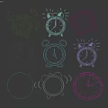 Creative Cartoon Alarm Clocks Wall Decor with Various Black and White Designs