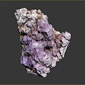 Natural Purple Amethyst Crystal Cluster With Crystalline Structure And Shiny Surface