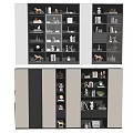 Modern Stylish Bookcase with Multiple Shelves Decorative Items Books and Ornaments